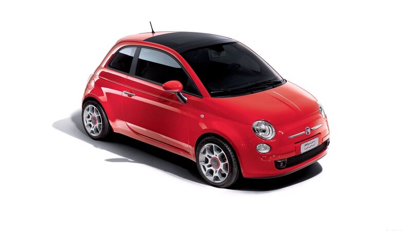 Red Fiat 500 car