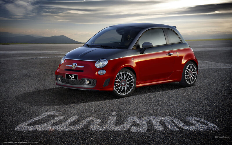 Red Fiat 500 Car — Dramatic