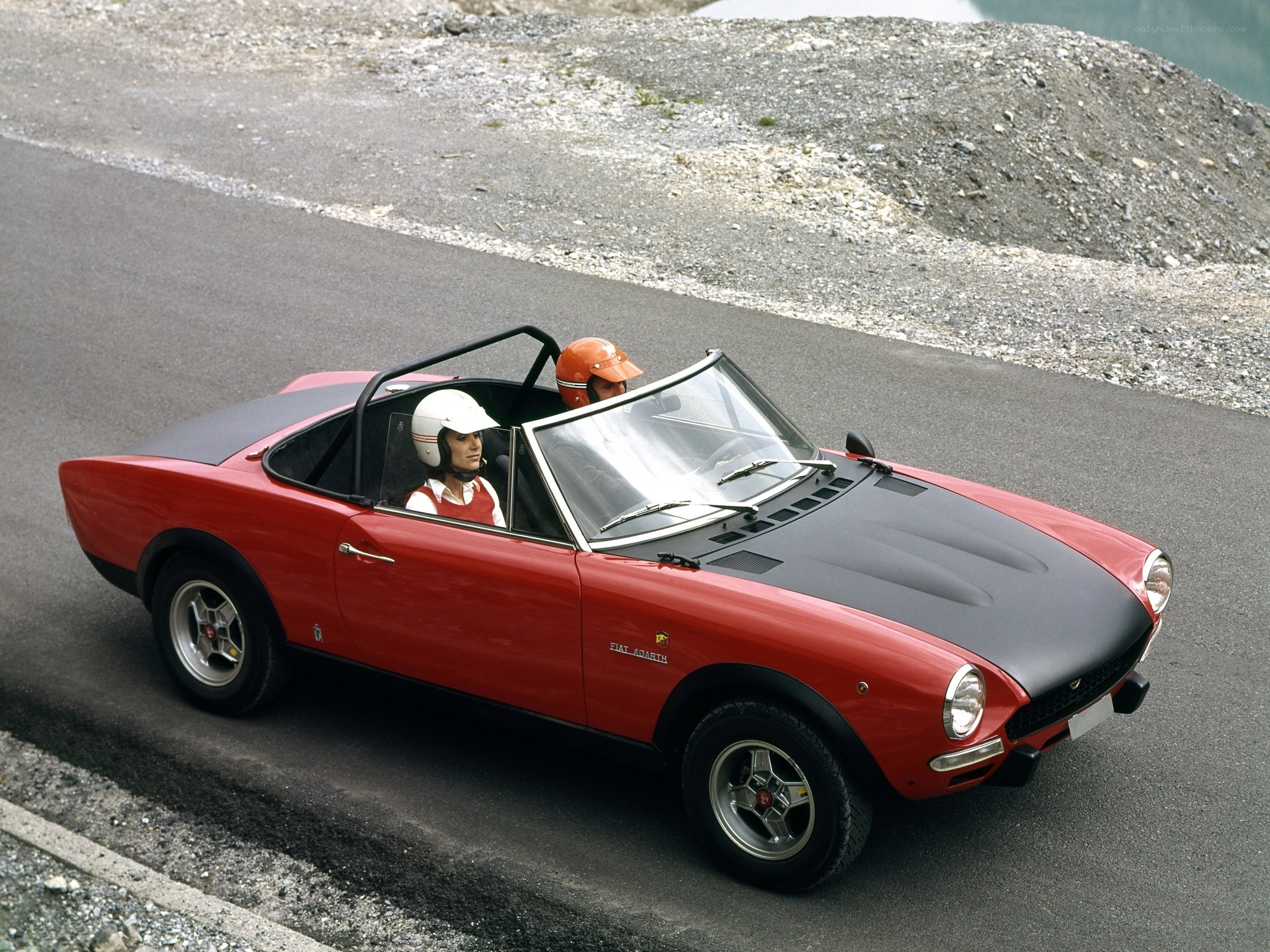 Red Fiat Abarth convertible