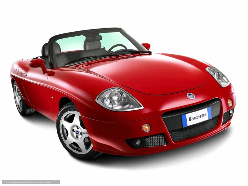 Red Fiat Barchetta convertible