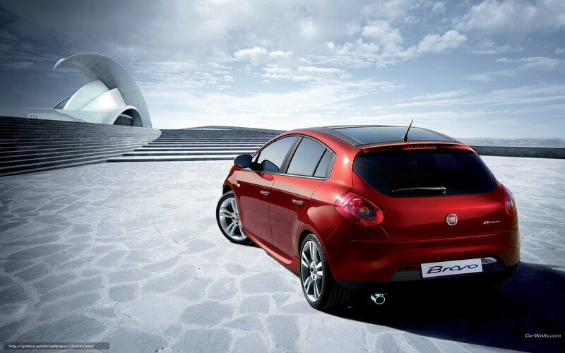 Red Fiat Bravo Car — Dramatic, Afternoon
