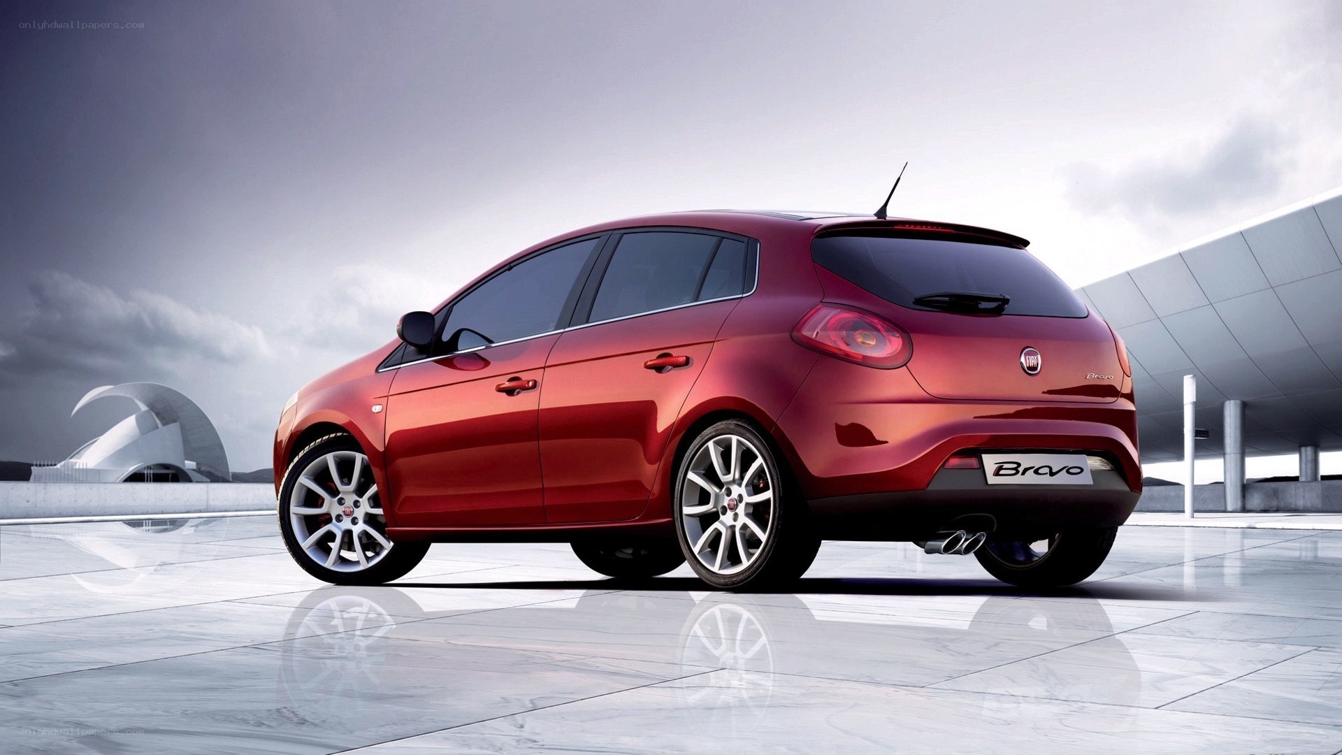 Red Fiat Bravo hatchback
