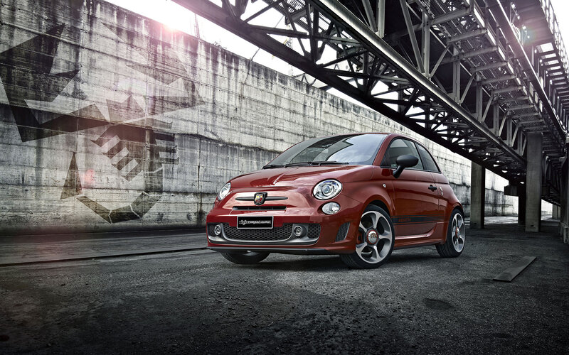 Red Fiat Car — Dramatic, Afternoon