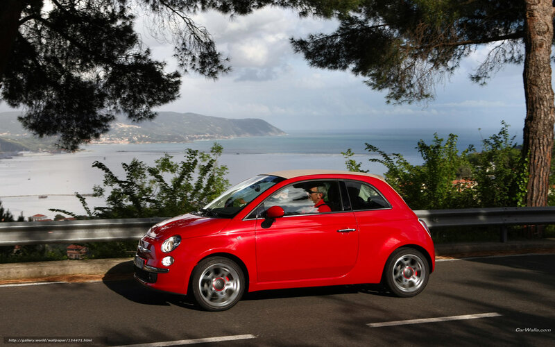 Red Fiat Car on Road