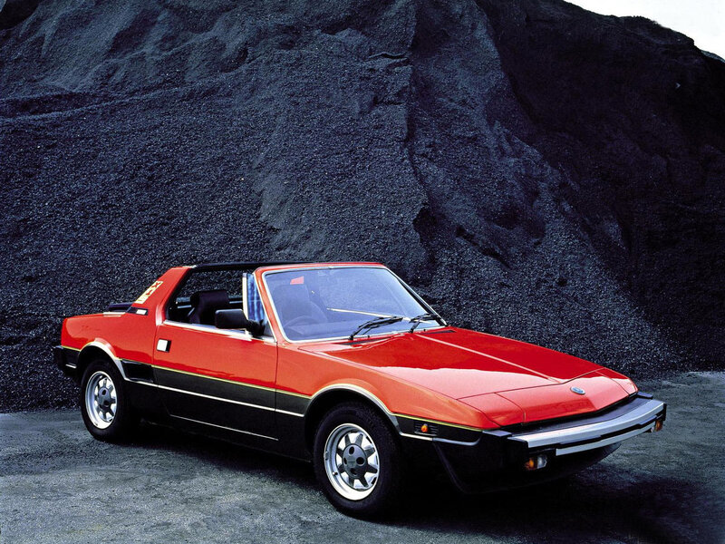 Red Fiat X1/9 convertible