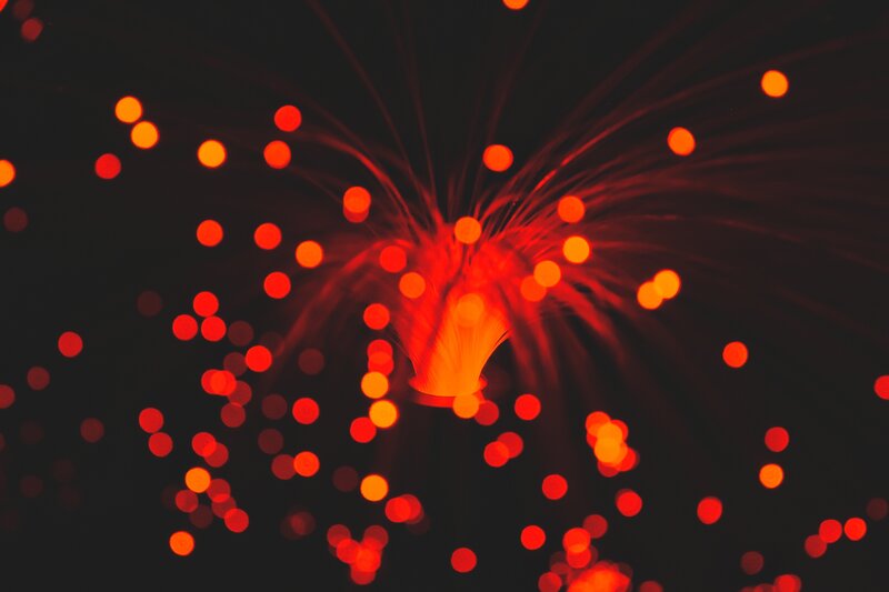 Red fiber optic light burst