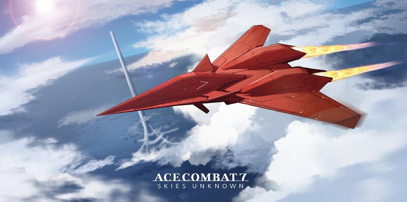 Red Fighter Jet — Dramatic