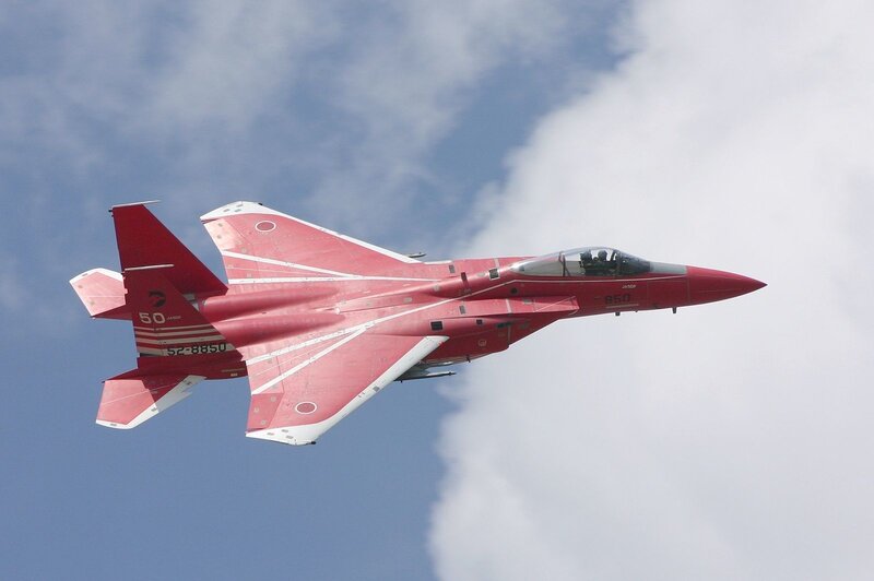 Red Fighter Jet in Flight — Dynamic