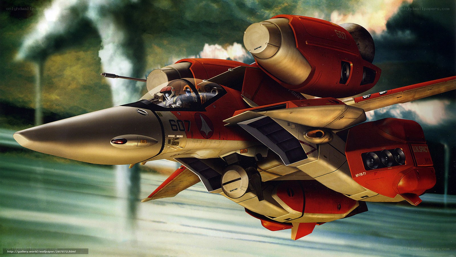 red fighter jet in flight