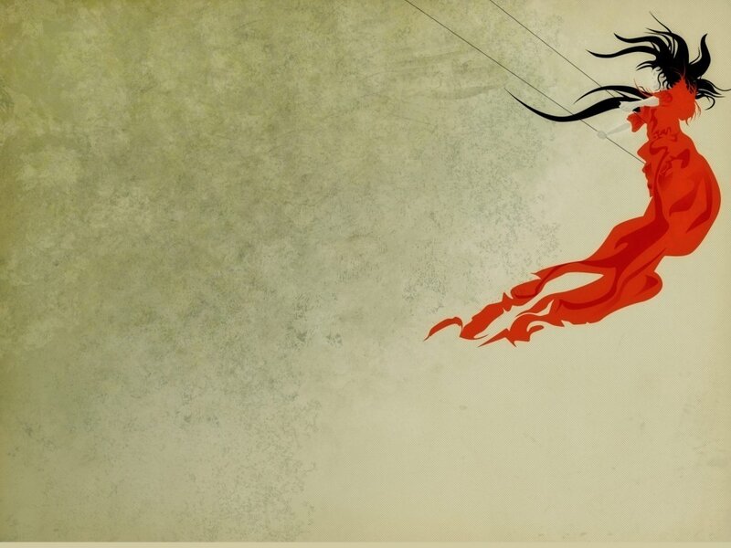 Red figure in motion