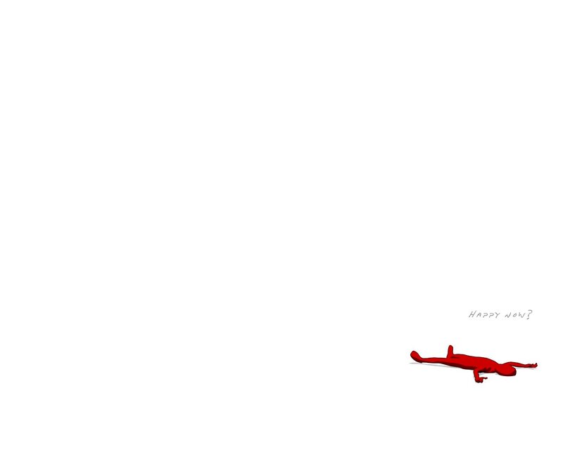 Red figure lying on ground