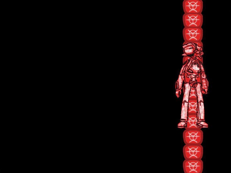 red figure on black background