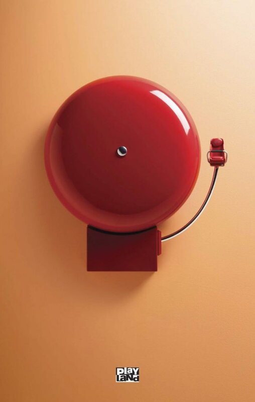 Red fire alarm bell