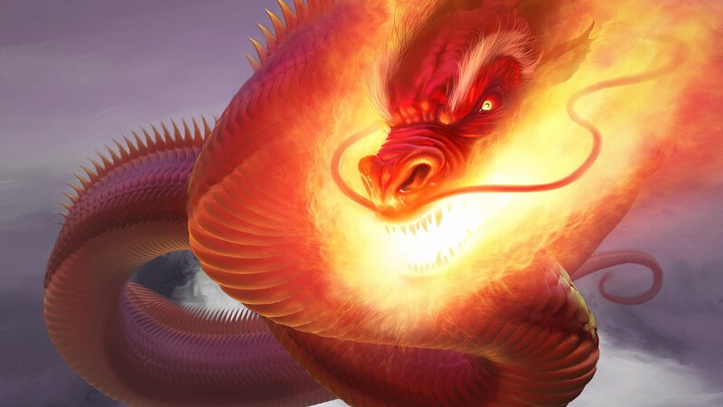 Red Fire Dragon — Dramatic