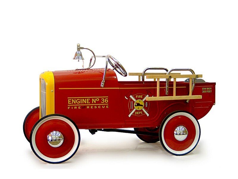 Red fire engine pedal car