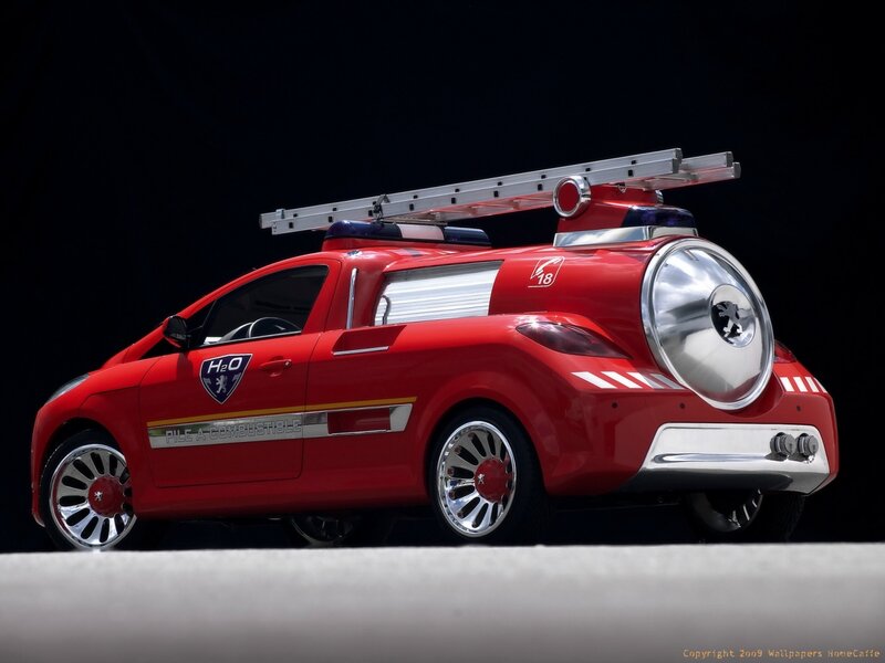 Red fire truck concept car