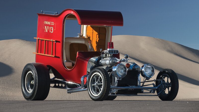 Red Fire Truck Hot Rod — Dramatic
