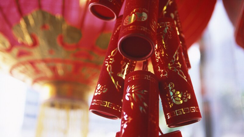 Red Firecrackers Hanging