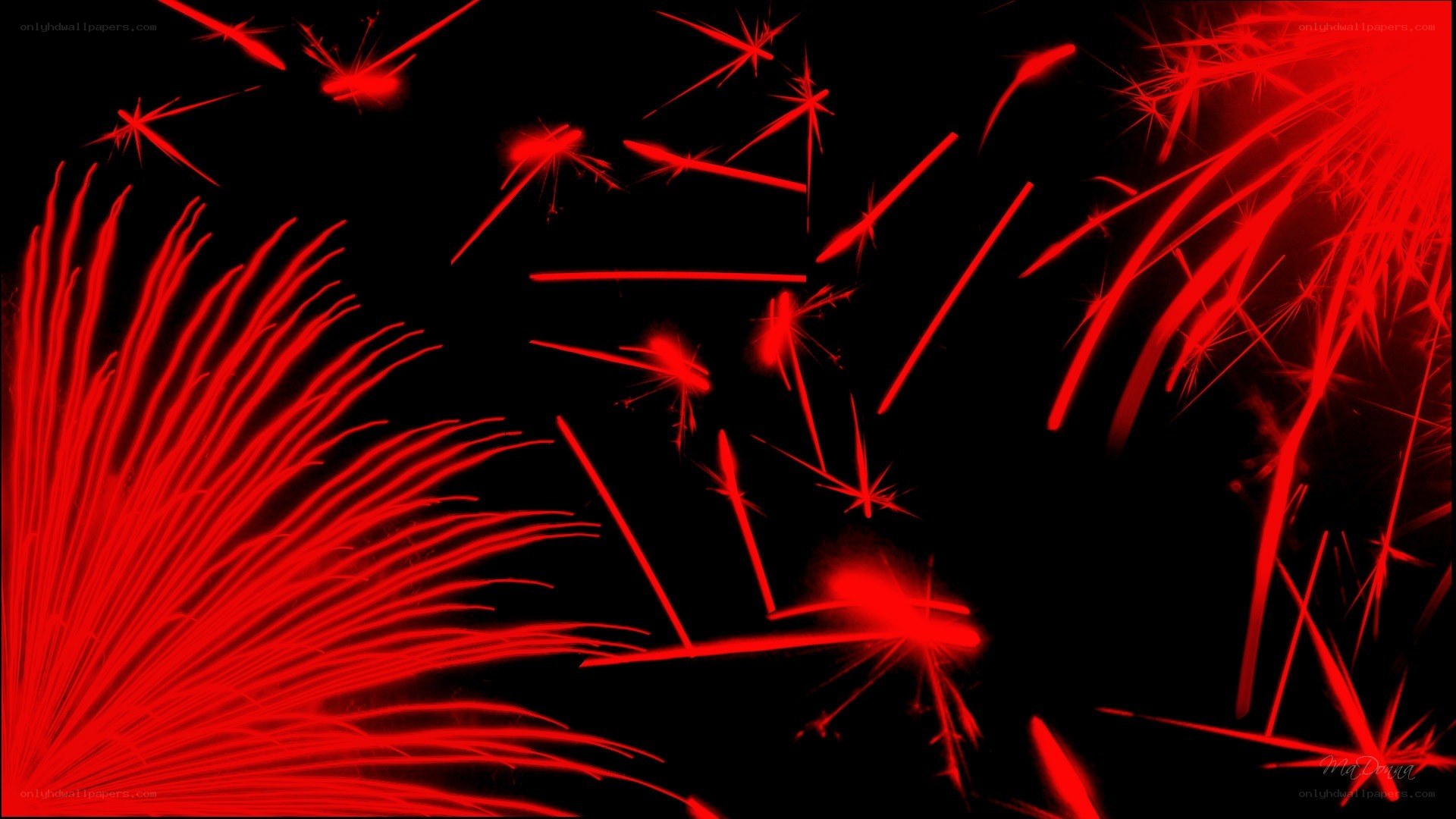 Red fireworks display
