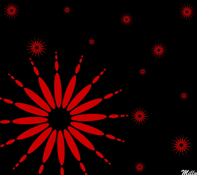 Red Fireworks Display — Celebratory