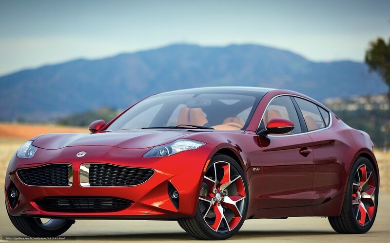 Red Fisker Karma sports car