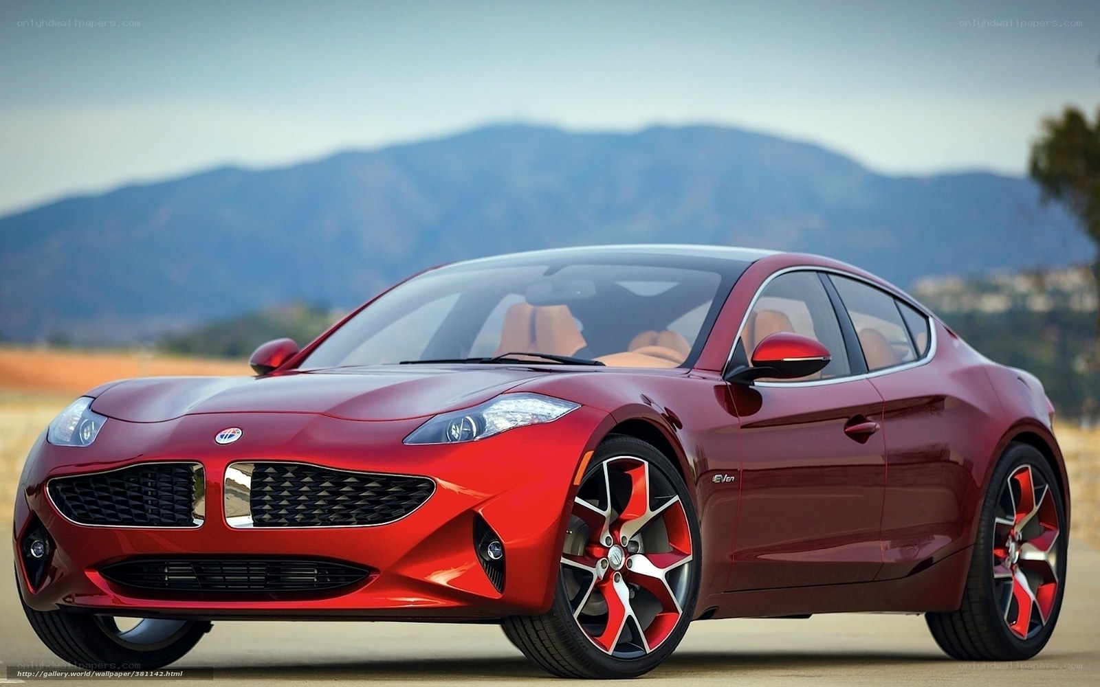Red Fisker Karma sports car