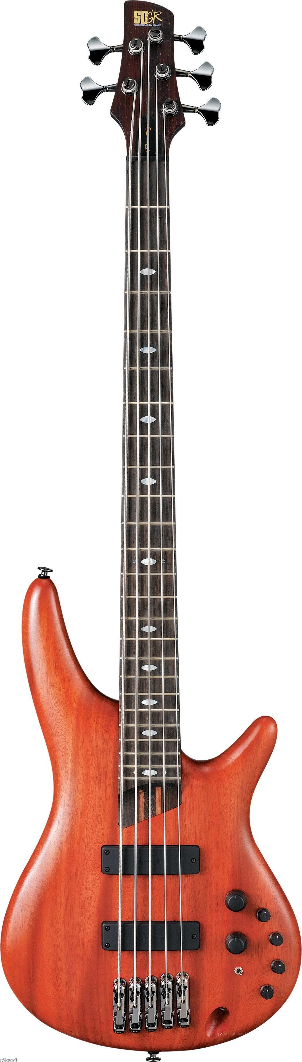 red five-string bass guitar
