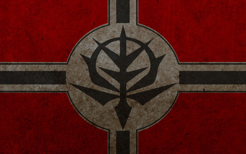 red flag with central emblem