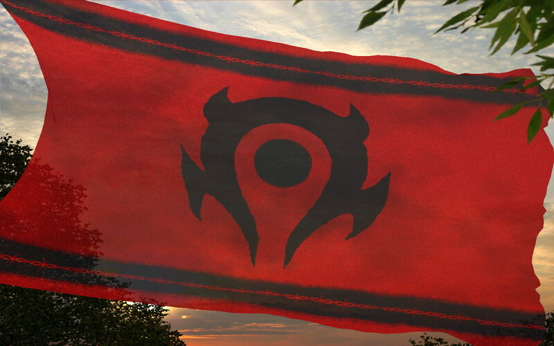 Red Flag with Emblem — Serene
