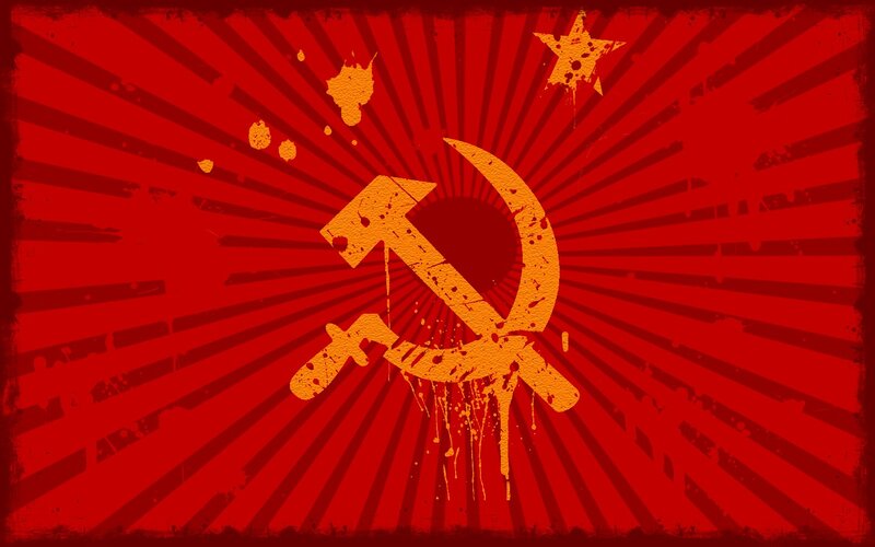 Red flag with hammer and sickle