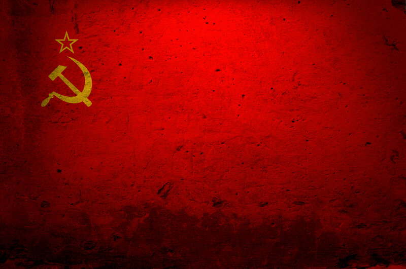 Red Flag with Hammer and Sickle — Dramatic, Illustration