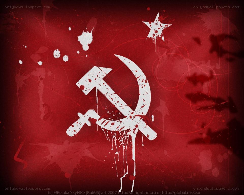 Red flag with hammer and sickle