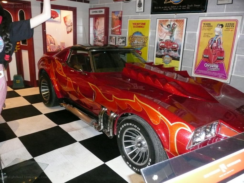 Red flame car in museum