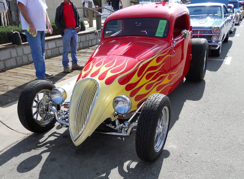 Red flame custom hot rod