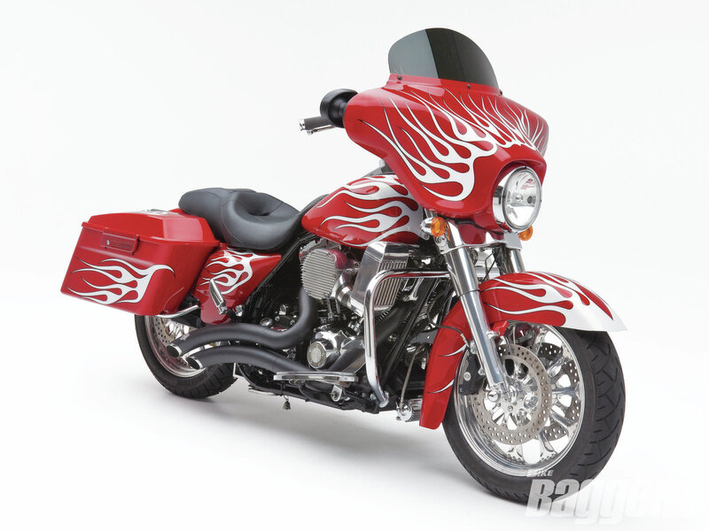 Red Flame Custom Motorcycle — Neutral