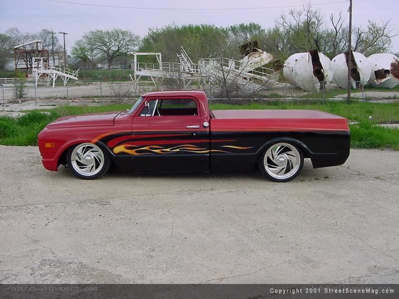 red flame custom truck
