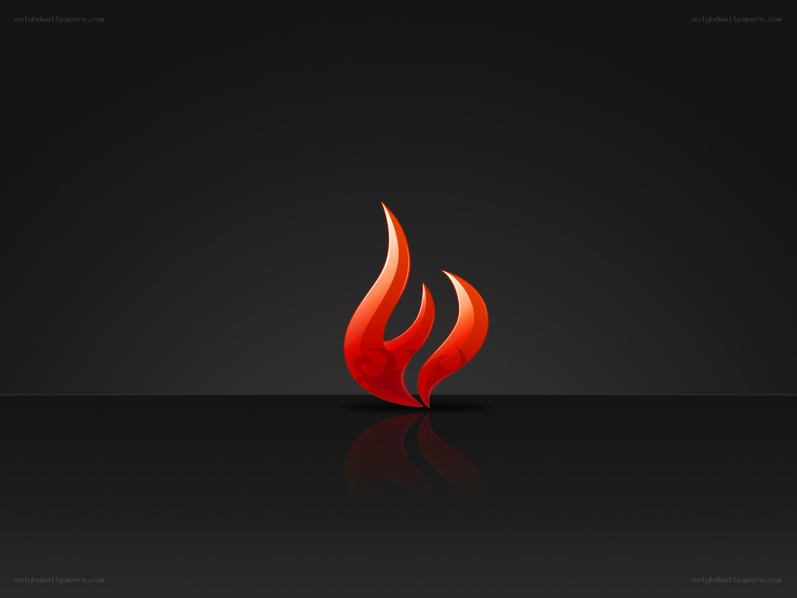 Red flame logo on black