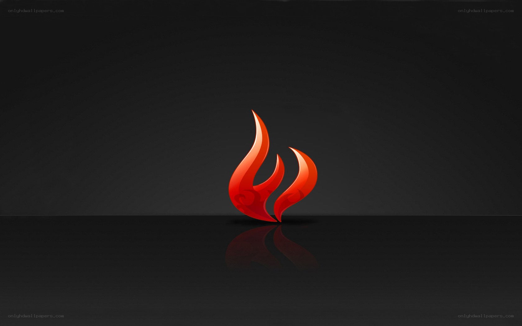 Red flame logo on black