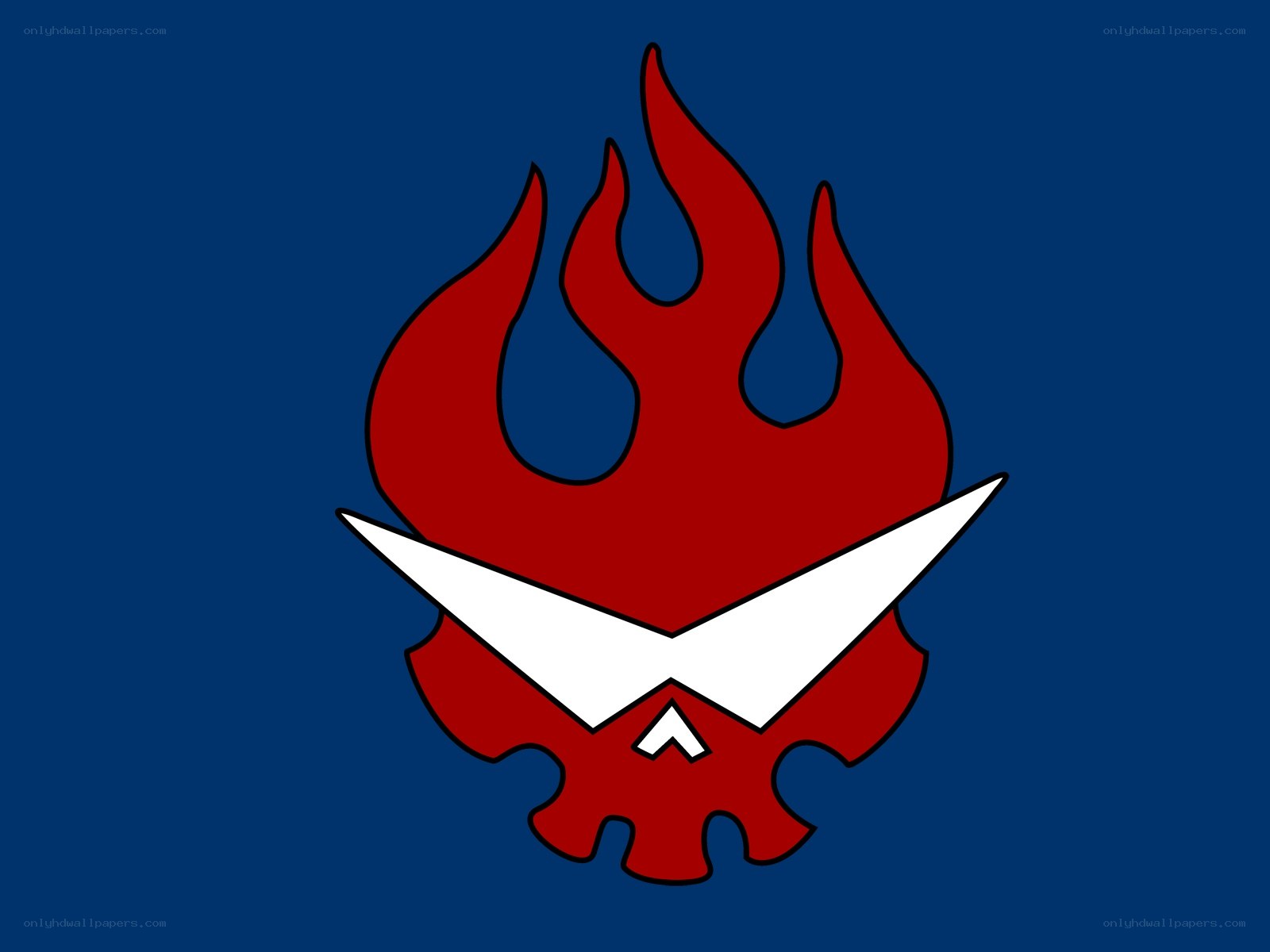 red flame logo with white accents