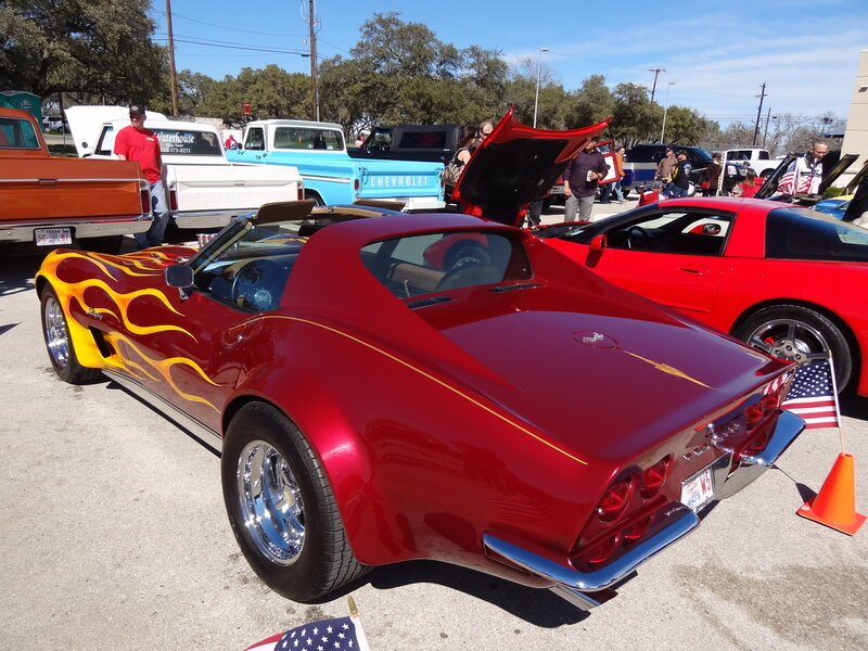 Red Flame-painted Corvette