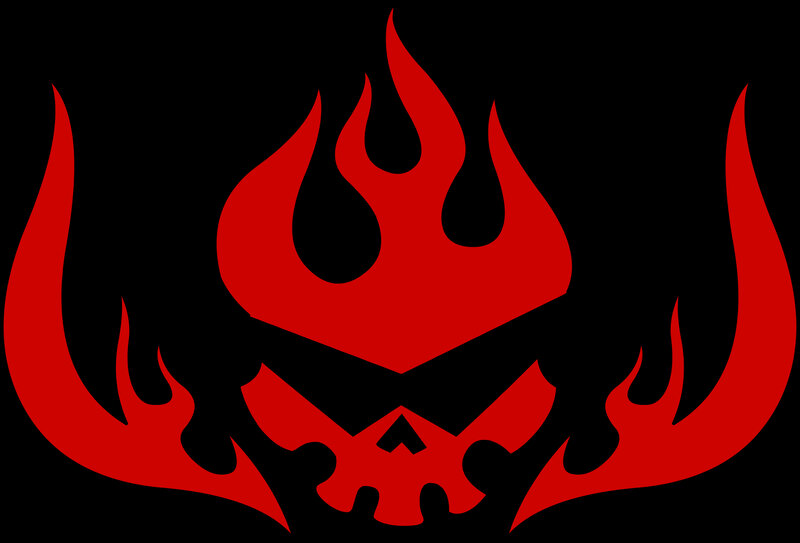 Red Flame Skull — Dark