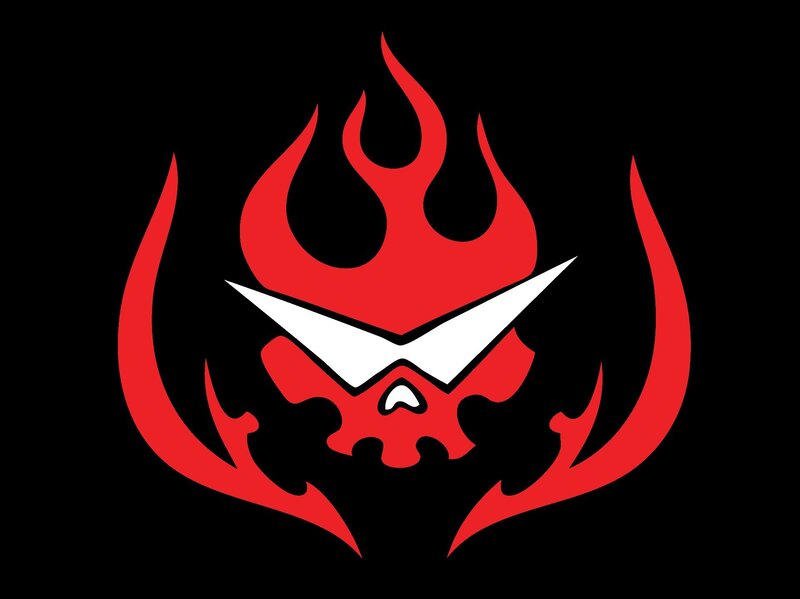 Red Flame Skull Logo — Aggressive