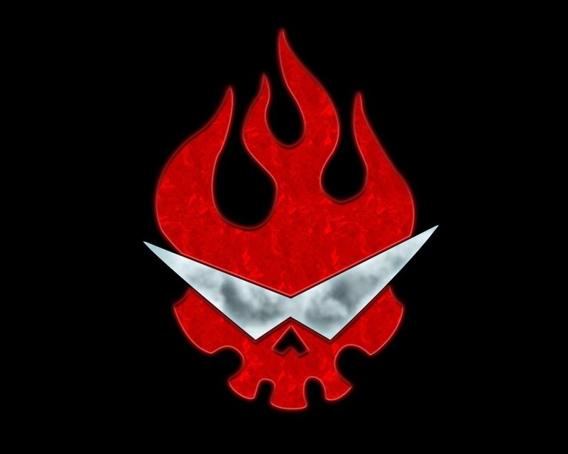 Red Flame Skull Symbol