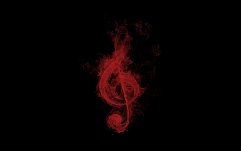 red flame treble clef