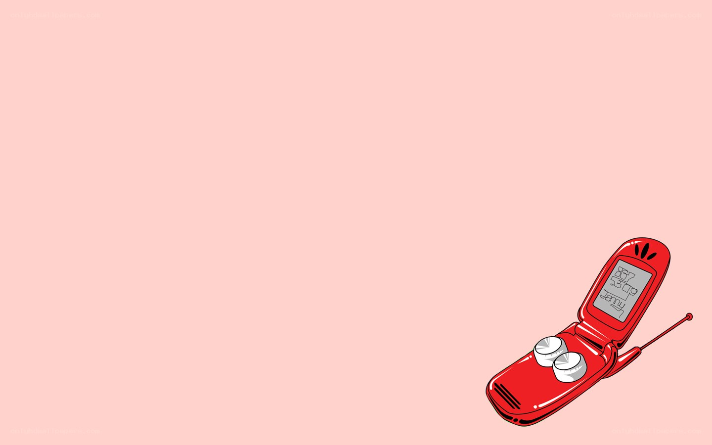 red flip phone illustration