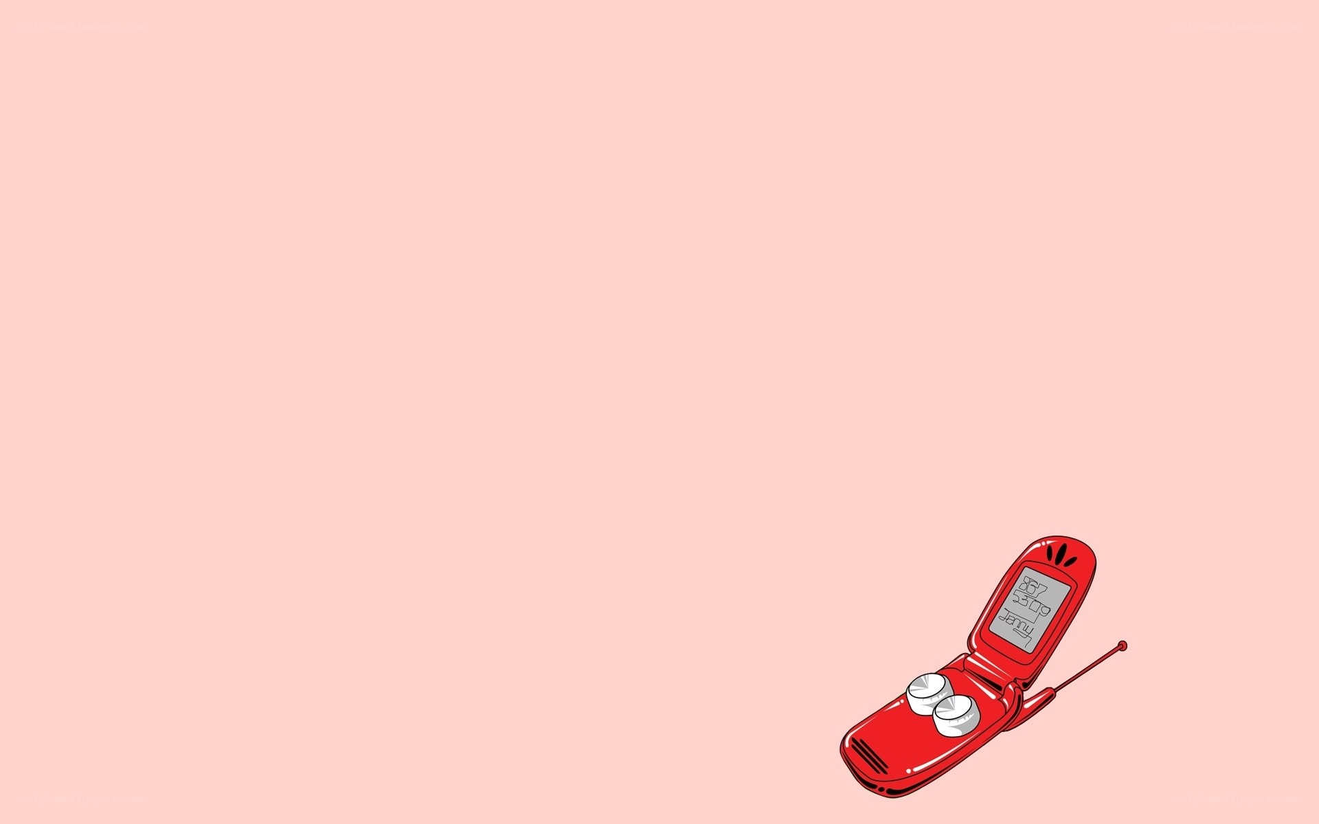 red flip phone illustration