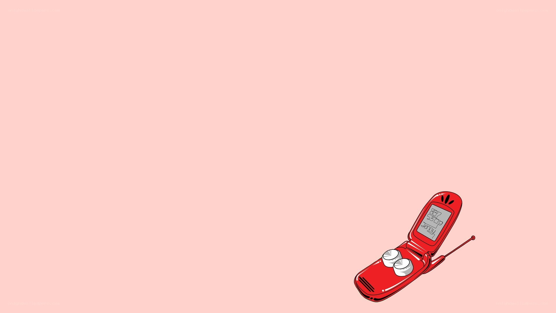 red flip phone illustration