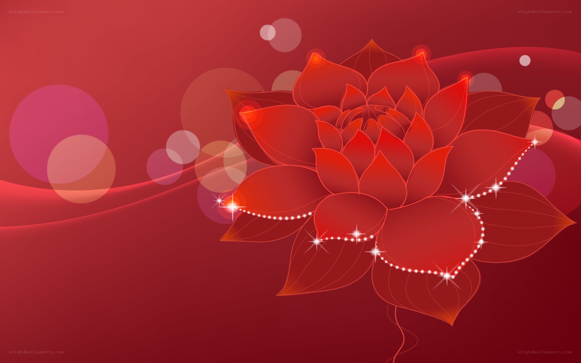 Red floral abstract background