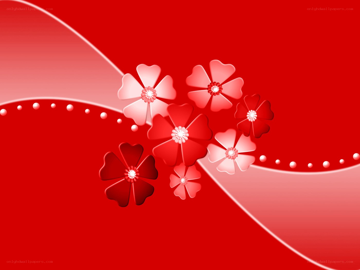 Red floral abstract design