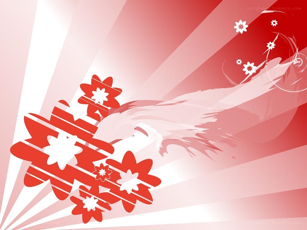 Red floral abstract design